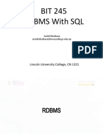 BIT 245 Rdbms With SQL: Lincoln University College, CN 1221