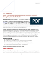 Call For Papers Society of Architectural Historians 2020 Annual International Conference April 29-May 3 in Seattle, Washington