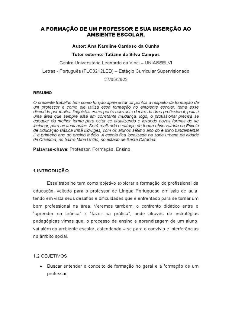 Formação de Professores e Prática Escolar | PDF | Aprendizado | Pedagogia