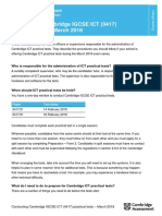 Conducting Cambridge IGCSE ICT (0417) Practical Tests - March 2018