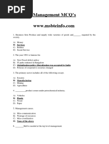 Management Msbte Imp MCQ 22509