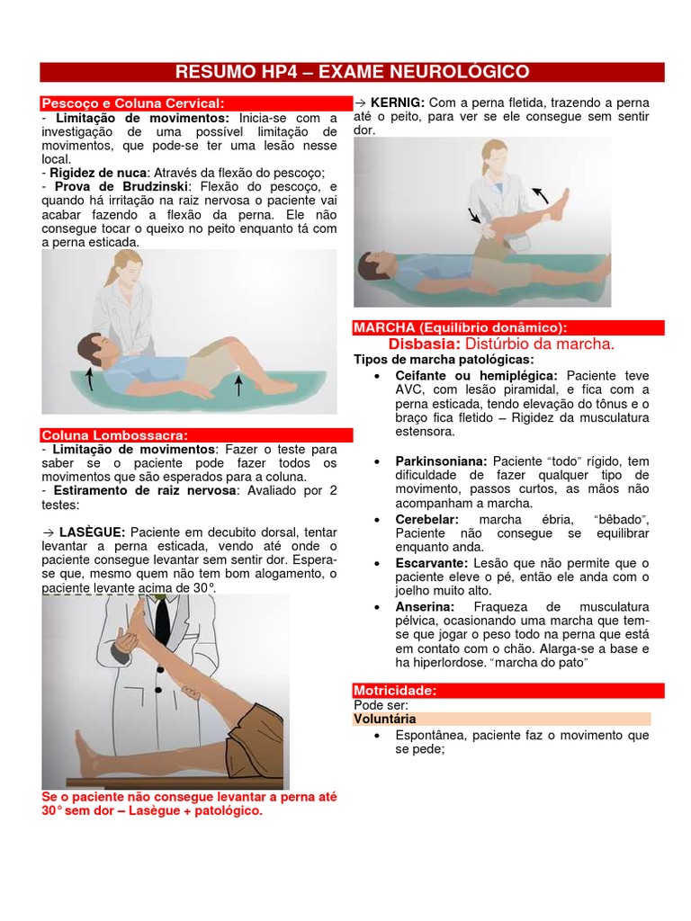 Exame Neurológico: Testes e Avaliações | PDF | Sistema nervoso ...