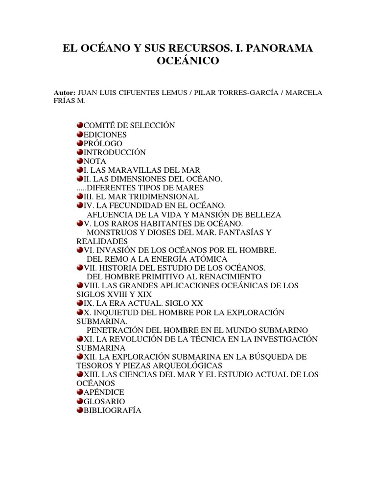 El Oceano y Sus Recursos PDF Mar Tierra