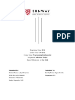 CSC 1513 Programming Fundamental Individual Project