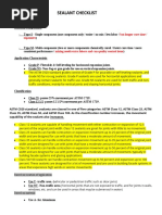 Sealant Checklist: But Longer Cure Time / Expensive