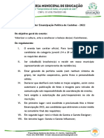 Regulamento Miss e Mister Emancipação de Casinhas 2022