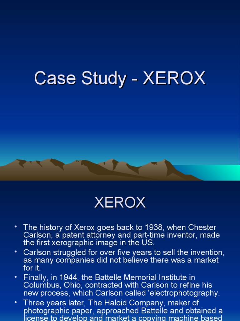 Case Study XEROX PDF Economies Business