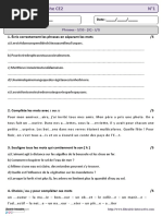 Evaluation Bilan Orthographe Ce2