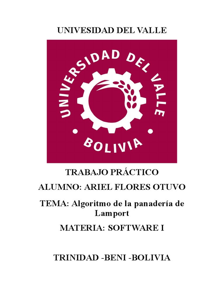 Algoritmo de La Panadería de Lamport PDF Computación concurrente