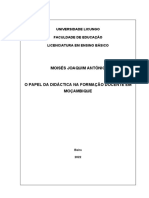 O papel da didática na formação de professores do ensino básico em Moçambique