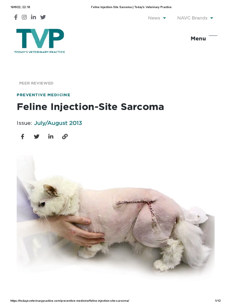 Feline Injection-Site Sarcoma - Todays Veterinary Practice | PDF ...