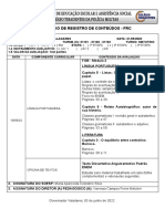 Formulário de Registro de Conteúdos - FRC: Língua Portuguesa