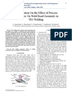 Investigation On The Effect of Process Parameters On Weld Bead Geometry in TIG Welding