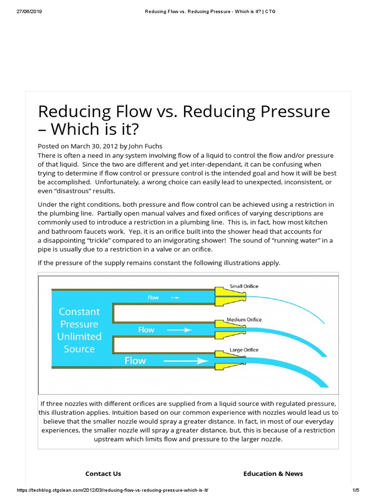 Reducing Flow vs. Reducing Pressure Which Is It CTG PDF Liquids