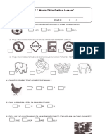 Teste de identificação de figuras e resolução de questões