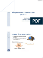 Programmation Orientée Objet par C++ Rappel I 2014-2015