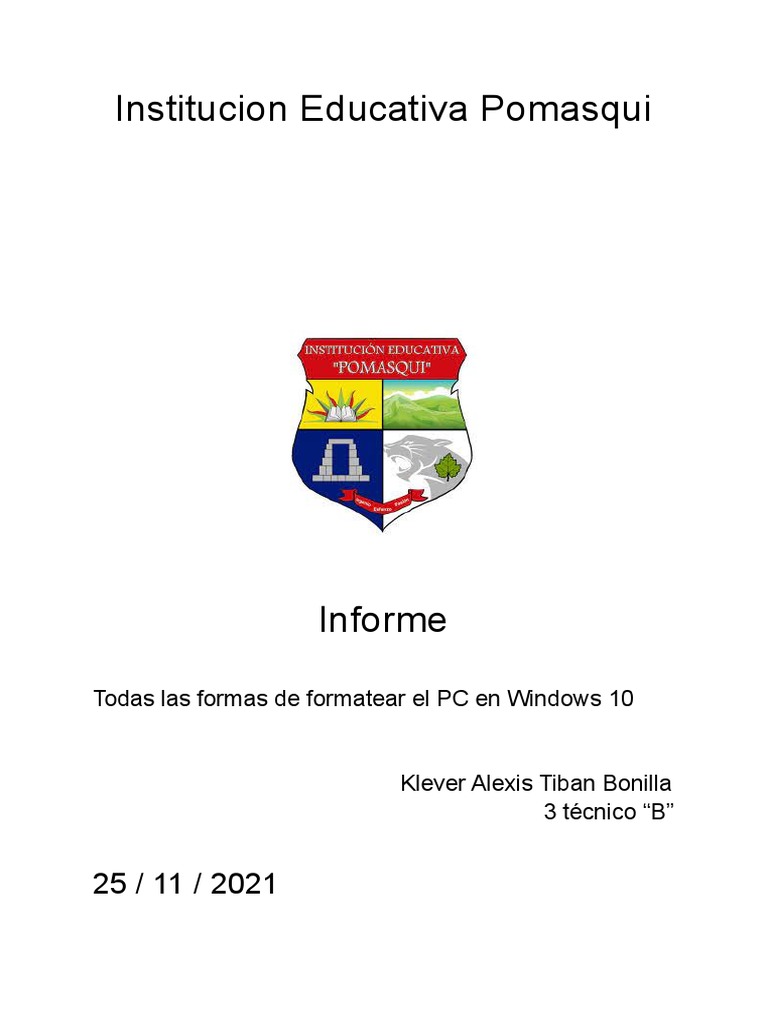 Guía para formatear PC en Windows 10 | PDF | Windows 10 | Microsoft Windows