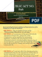 Republic Act No. 896: An Act To Declare The Policy On Elementary Education in The Philippines