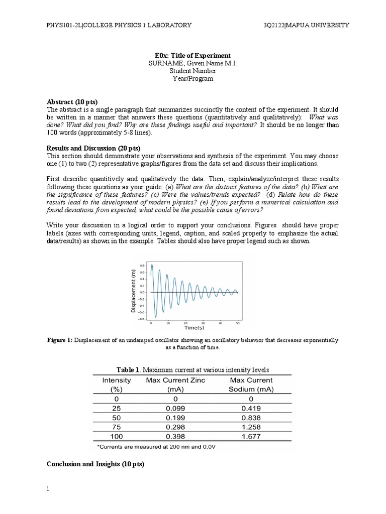 Physics Lab Report Guidelines | PDF | Data | Experiment