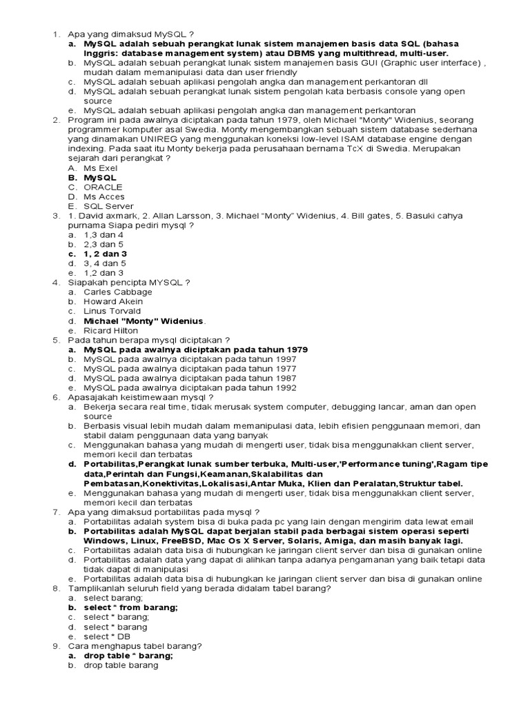 Sejarah dan Penciptaan MySQL | PDF | Metode & Bahan Ajar | Komputer