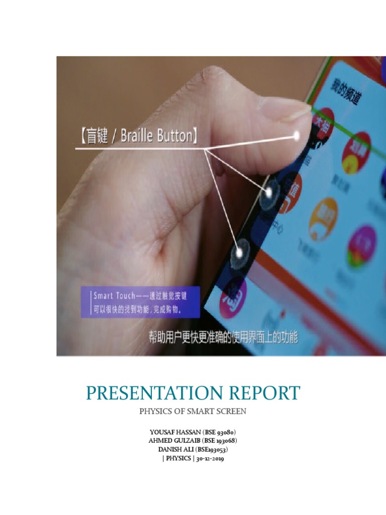 Physics of Smart Screen Technology | PDF | Touchscreen | Oled