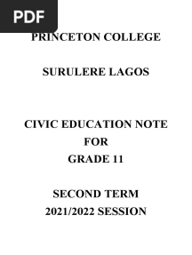 CIVIC EDUCATION SS2 SECOND TERM NOTE (2021-2022 Session) - 2