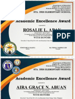 Certificate of Recognition Grade 4
