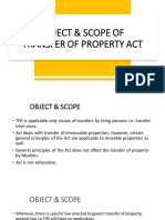 Object & Scope of Transfer of Property Act