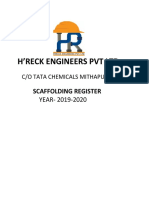 H'Reck Engineers PVT LTD: Scaffolding Register
