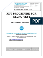 Procedure For Hydro Test