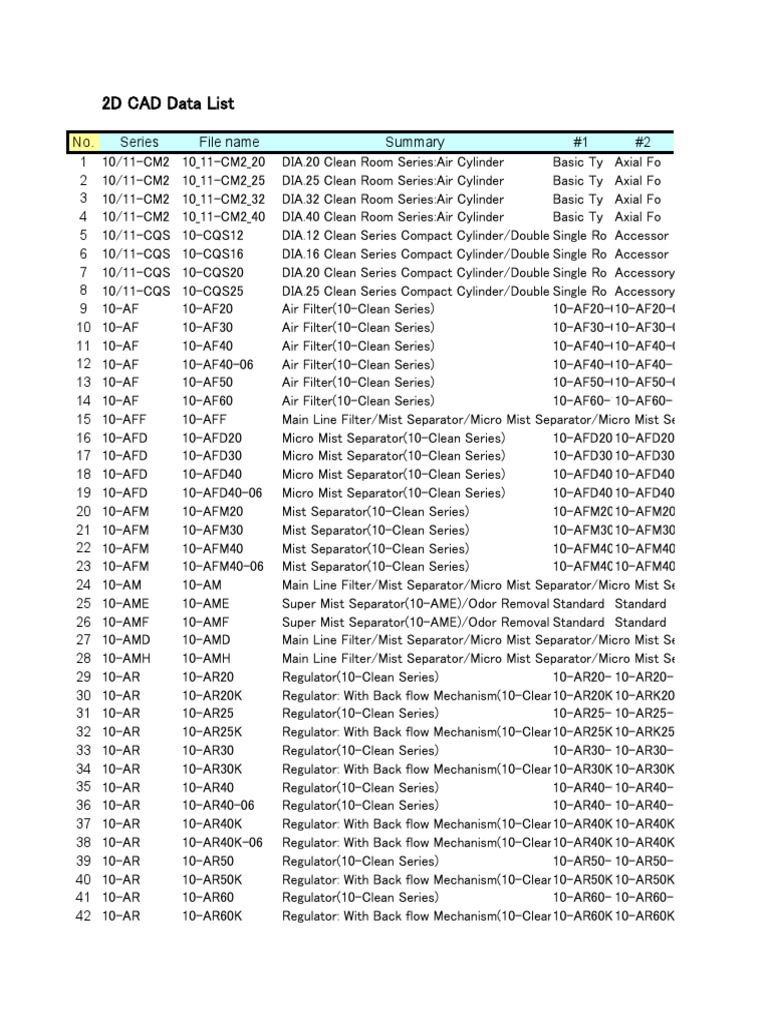 Clean Series Cylinder Data List | PDF | Gases | Electrical Engineering