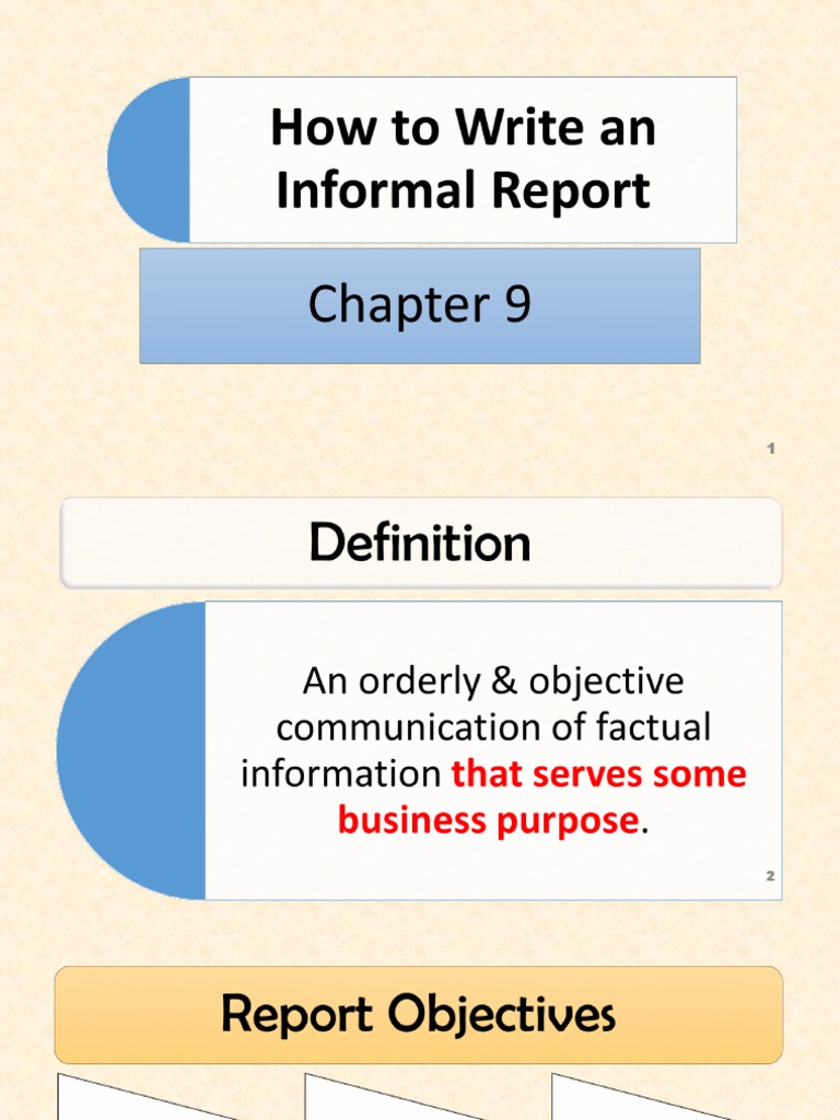 Informal Report Writing Guide | PDF | Communication