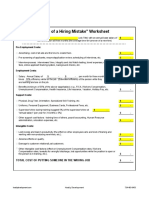 "Cost of A Hiring Mistake" Worksheet: Pre-Employment Costs