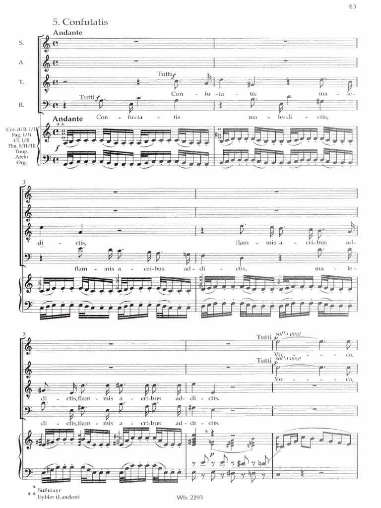 01 - Confutatis (Requiem - W.A. Mozart) | PDF