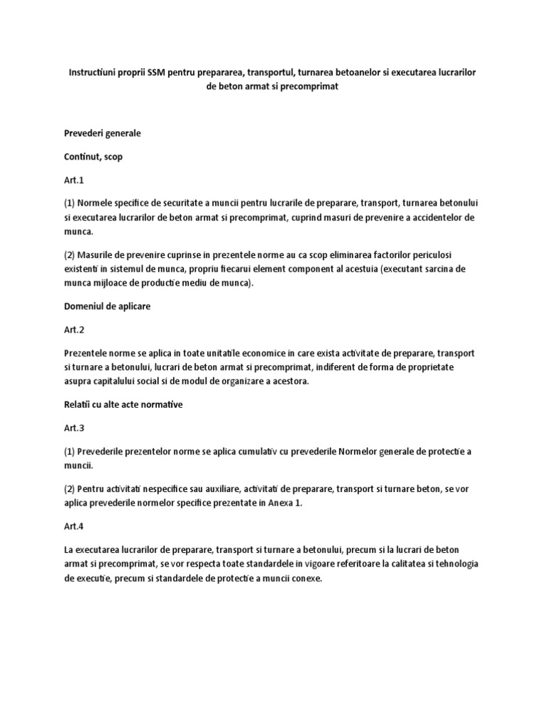 Instructiuni Proprii SSM Pentru Prepararea | PDF