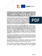 Borrador Orden de convocatoria de las ayudas PRR 2021 15 DIC 21