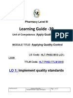 Learning Guide - 39: Implement Quality Standards