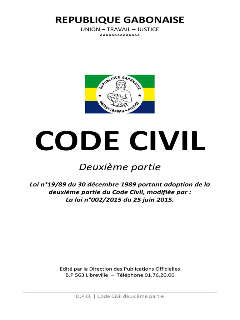 Code Civil Gabonais: Deuxième Partie | PDF | Débiteur | Co-propriété