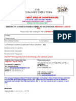 Ifbb Preliminary Entry Form: 2022 Ifbb West African Championships