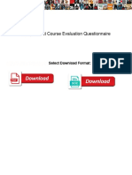 Sample Post Course Evaluation Questionnaire