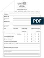 Workshop Evaluation Form