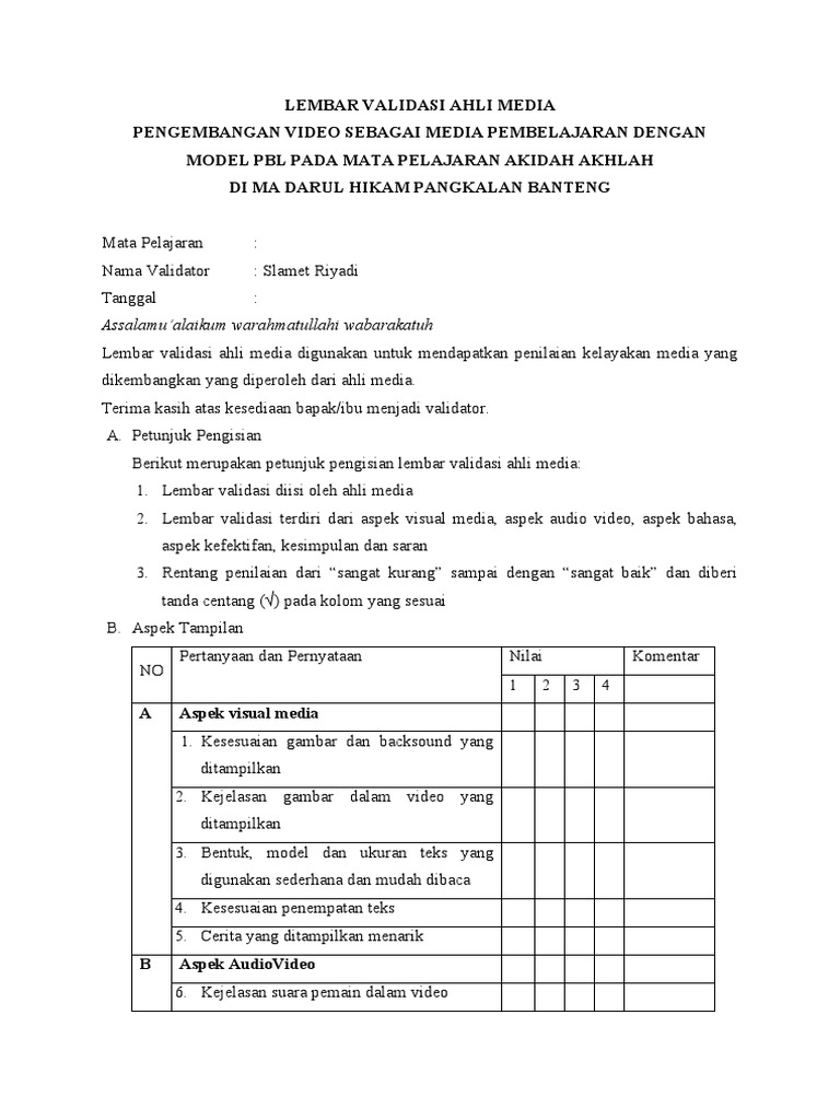 Lembar validasi ahli media pdf