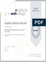 Dharmil Bindesh Ghelani: Course Certificate
