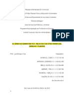 1er Trabajo de D°Administrativo - 3ro Seccion 4 - Relacion D D° Adm. Con Otras Ramas Del Derechos y Fuentes