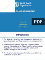 Needs Assessment: Presented by (Presenter Name) (Presenter Title)