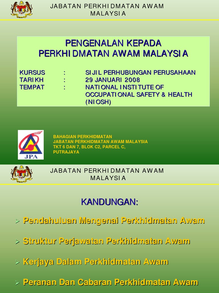 Perkhidmatan Awam Di Malaysia