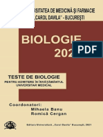 Teste Biologie Admitere 2021