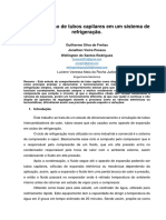 Análise de tubos capilares em sistema de refrigeração