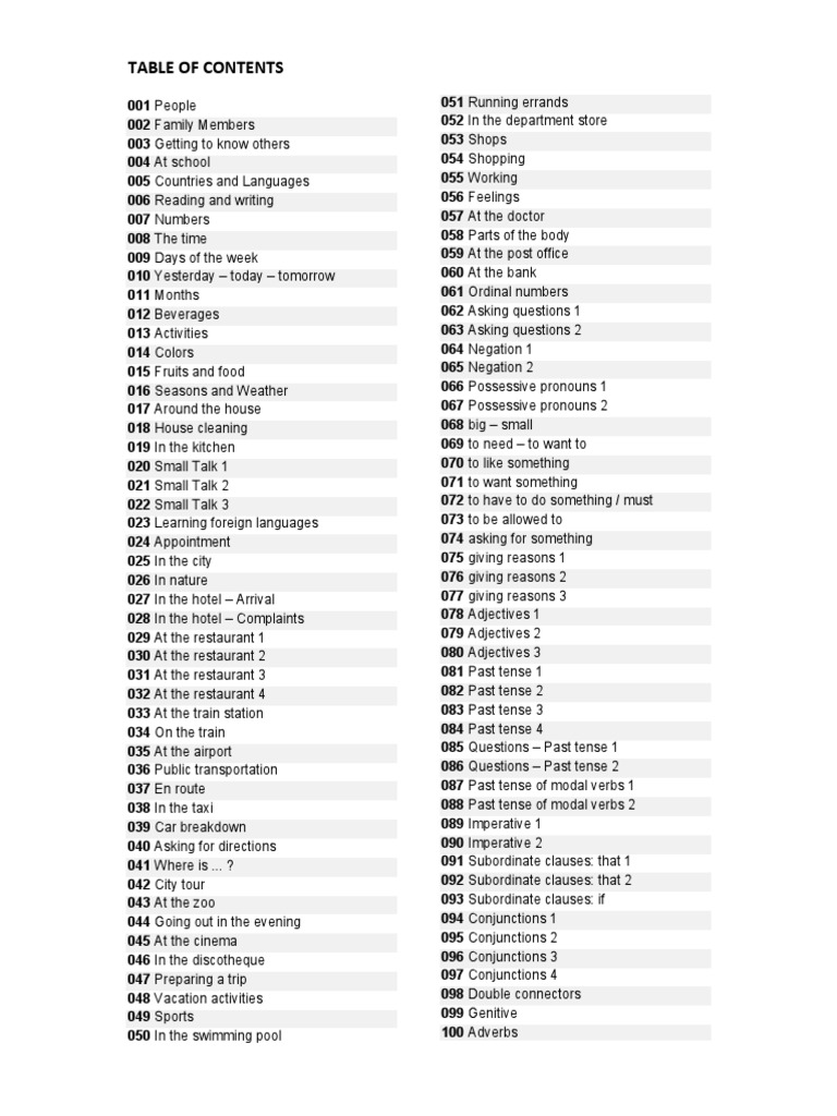 50 Languages: Comprehensive Content Guide | PDF | Grammatical Tense | Verb