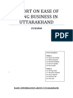 Report On Ease of Doing Business in Uttarakhand